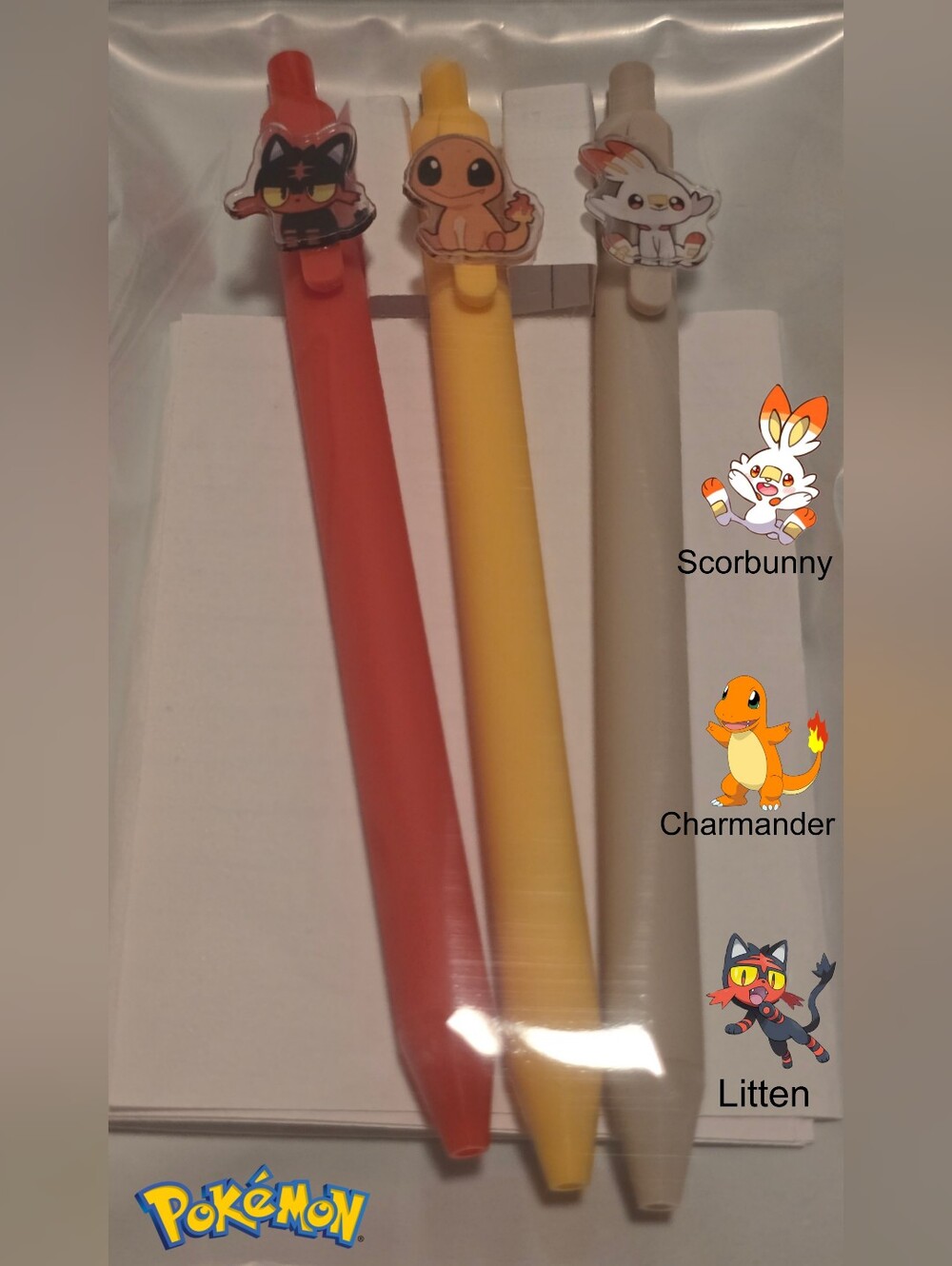 Pokemon Fire Type Gel Pens